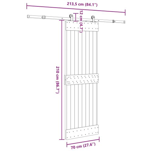 Преплъзваща се врата NARVIK 70 x 210 см (213,5 см)
