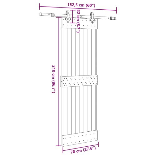 Преплъзваща се врата NARVIK 70 x 210 см (152,5 см)