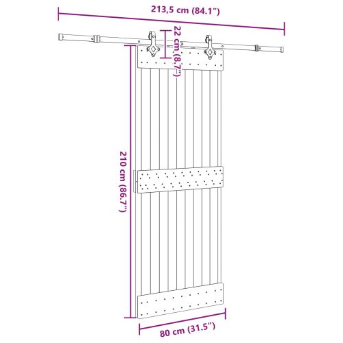 Преплъзваща се врата NARVIK 80 x 210 см (213,5 см)
