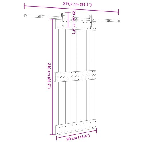 Преплъзваща се врата NARVIK 90 x 210 см (213,5 см)