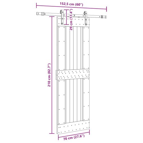 Преплъзваща се врата NARVIK 70 x 210 см (152,5 см)