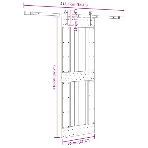 Преплъзваща се врата NARVIK 70 x 210 см (213,5 см)