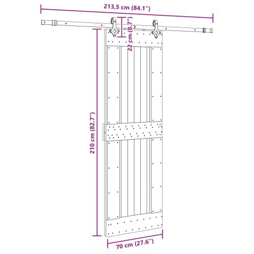 Преплъзваща се врата NARVIK 70 x 210 см (213,5 см)