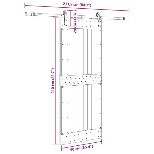 Преплъзваща се врата NARVIK 90 x 210 см (213,5 см)