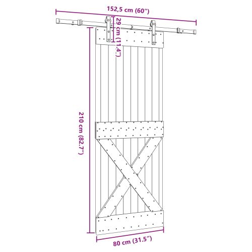Преплъзваща се врата NARVIK 80 x 210 см (152,5 см)