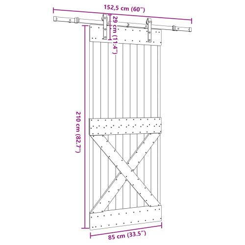 Преплъзваща се врата NARVIK 85 x 210 см (152,5 см)