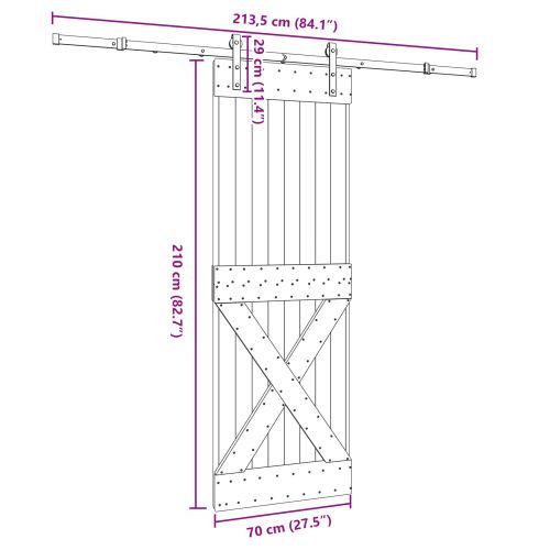 Преплъзваща се врата NARVIK 70 x 210 см (213,5 см)