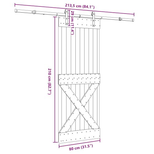 Преплъзваща се врата NARVIK 80 x 210 см (213,5 см)