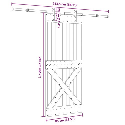 Преплъзваща се врата NARVIK 85 x 210 см (213,5 см)