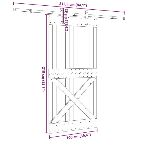 Преплъзваща се врата NARVIK 100 x 210 см (213,5 см)