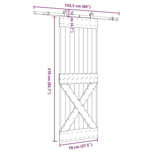 Преплъзваща се врата NARVIK 70 x 210 см (152,5 см)