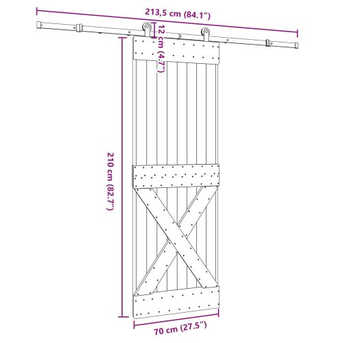 Преплъзваща се врата NARVIK 70 x 210 см (213,5 см)
