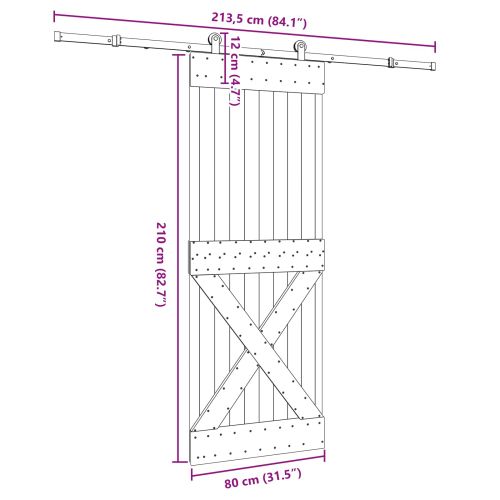 Преплъзваща се врата NARVIK 80 x 210 см (213,5 см)