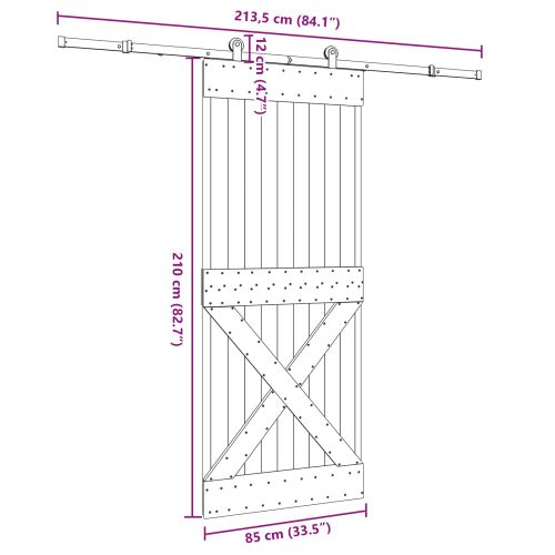Преплъзваща се врата NARVIK 85 x 210 см (213,5 см)