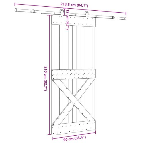 Преплъзваща се врата NARVIK 90 x 210 см (213,5 см)