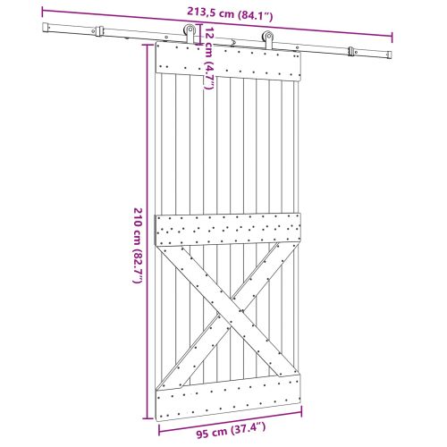 Преплъзваща се врата NARVIK 95 x 210 см (213,5 см)