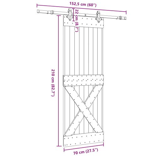 Преплъзваща се врата NARVIK 70 x 210 см (152,5 см)