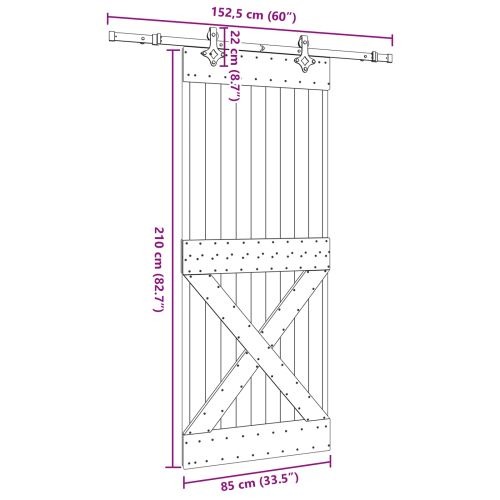 Преплъзваща се врата NARVIK 85 x 210 см (152,5 см)