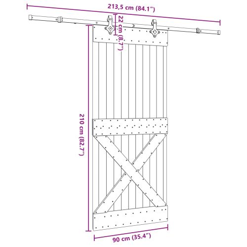 Преплъзваща се врата NARVIK 90 x 210 см (213,5 см)