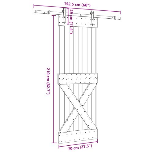 Преплъзваща се врата NARVIK 70 x 210 см (152,5 см)