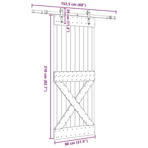 Преплъзваща се врата NARVIK 80 x 210 см (152,5 см)