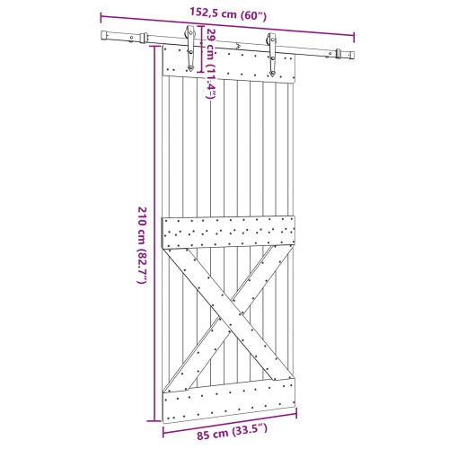Преплъзваща се врата NARVIK 85 x 210 см (152,5 см)