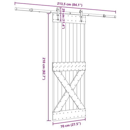 Преплъзваща се врата NARVIK 70 x 210 см (213,5 см)