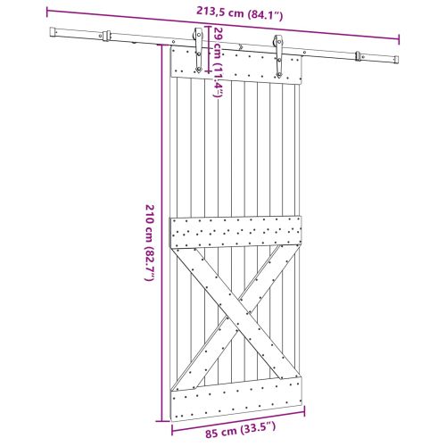 Преплъзваща се врата NARVIK 85 x 210 см (213,5 см)