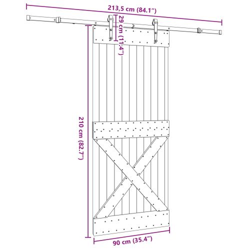 Преплъзваща се врата NARVIK 90 x 210 см (213,5 см)