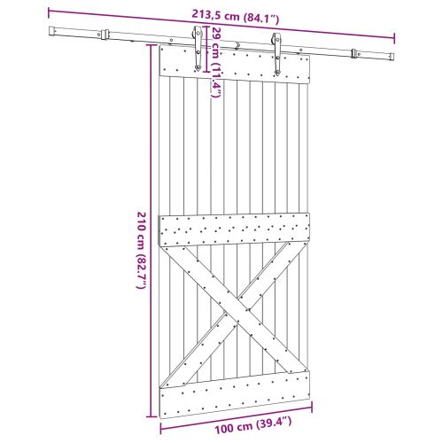 Преплъзваща се врата NARVIK 100 x 210 см (213,5 см)