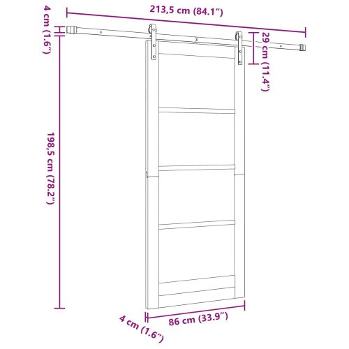 Преплъзваща се врата Натурално 86 x 198,5 см