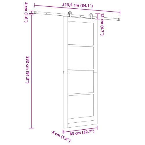 Преплъзваща се врата ORKDAL Бяло 83 x 232 см