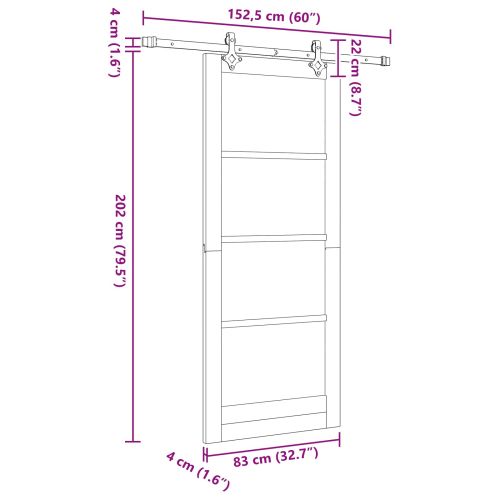 Преплъзваща се врата ORKDAL Бяло 83 x 202 см