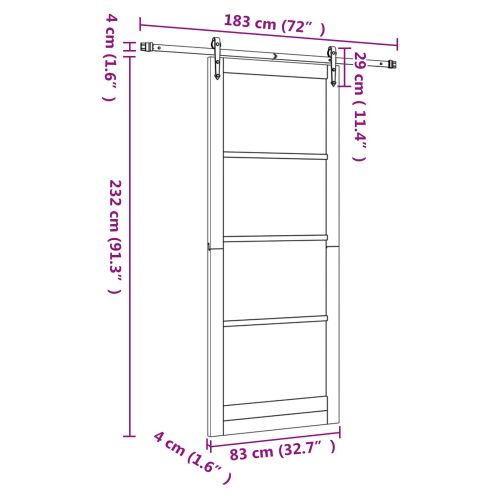 Преплъзваща се врата ORKDAL Бяло 83 x 232 см