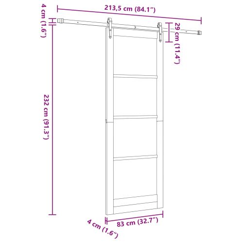 Преплъзваща се врата ORKDAL Бяло 83 x 232 см
