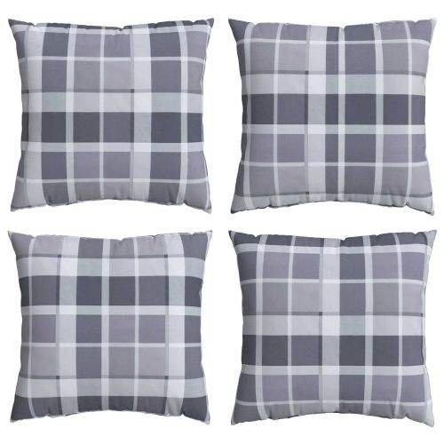 Възглавница за открито 4 pcs Сиви квадратчета 60 x 60 cm