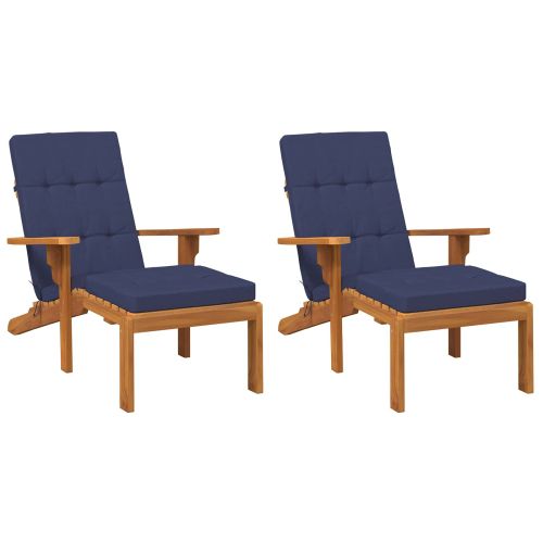 Възглавница за открито 2 pcs Морски син 180 x 55 x 7 см Текстил