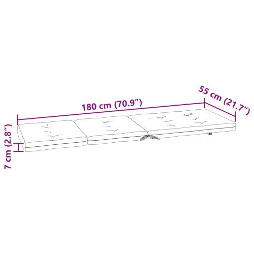 Възглавница за открито 2 pcs Морски син 180 x 55 x 7 см Текстил