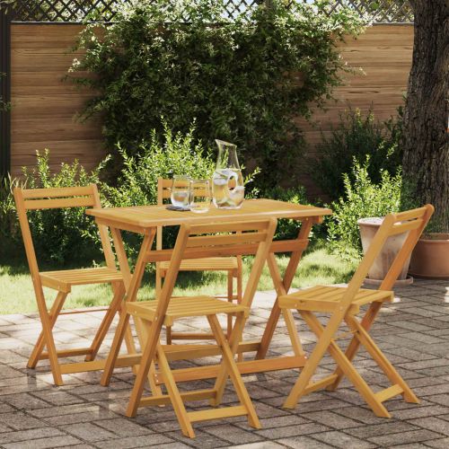 Сгъваеми градински столове 4 pcs Натурално 40 x 53 x 80 см