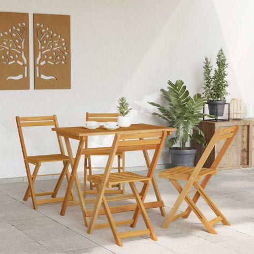 Сгъваеми градински столове 4 pcs Натурално 40 x 53 x 80 см