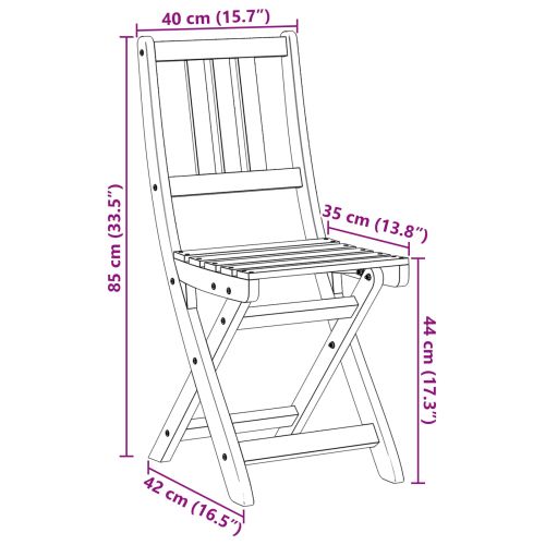 Външни бistro столове 4 pcs Натурално 40 x 42 x 85 см