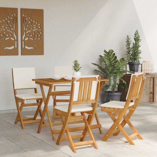 Външни бistro столове 4 pcs Кремавобяло 38 x 46 x 85 см