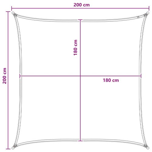 Слънцезащитен плат Антрацит и бяло 2 x 2 m HDPE