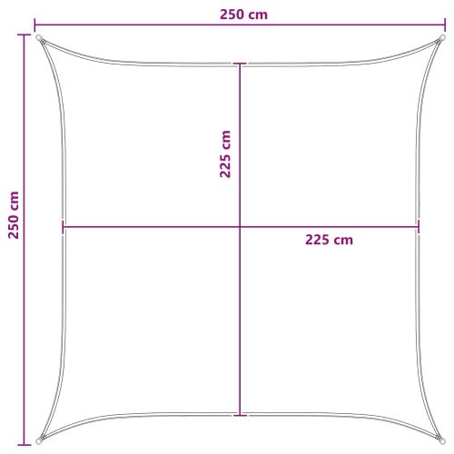 Слънцезащитен плат Антрацит и бяло 2,5 x 2,5 m HDPE