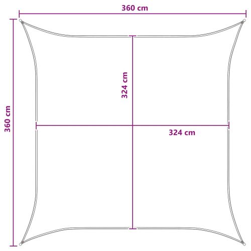 Слънцезащитен плат Антрацит и бяло 3,6 x 3,6 m HDPE