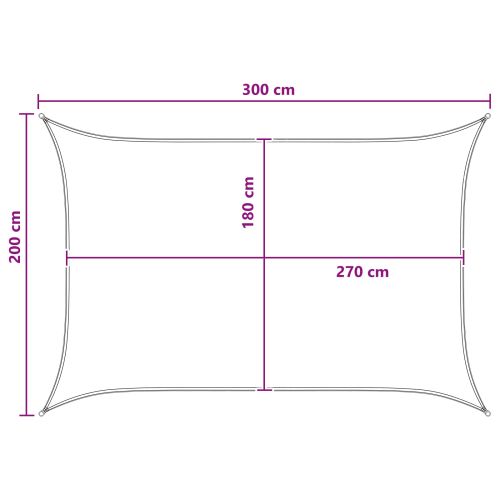 Слънцезащитен плат Антрацит и бяло 2 x 3 m HDPE