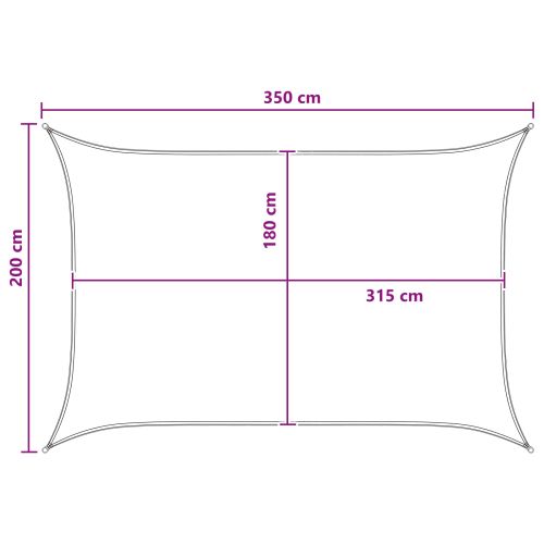 Слънцезащитен плат Антрацит и бяло 2 x 3,5 m HDPE