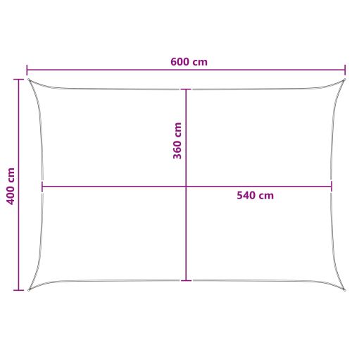 Слънцезащитен плат Антрацит и бяло 4 x 6 m HDPE