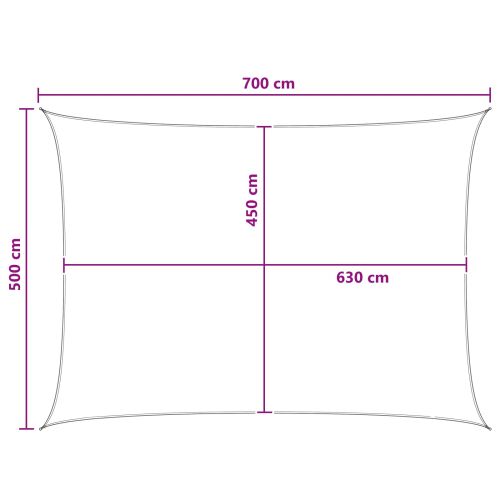 Слънцезащитен плат Антрацит и бяло 5 x 7 m HDPE