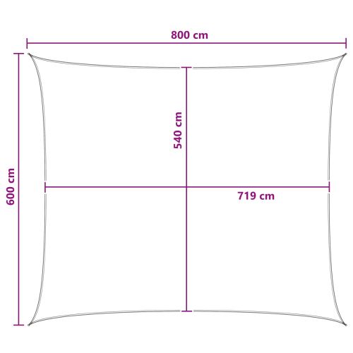 Слънцезащитен плат Антрацит и бяло 6 x 8 m HDPE